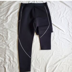 Black neoprene sauna pants slimming leggings pants